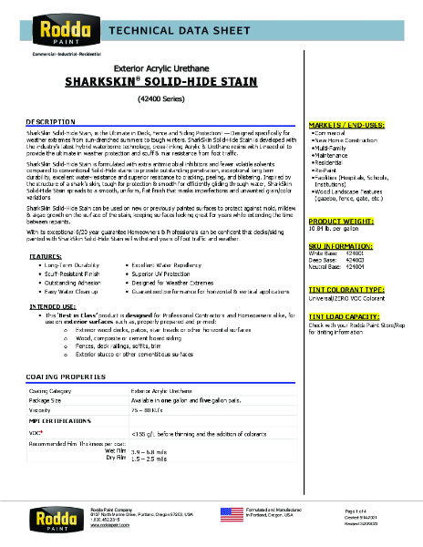 Rodda TDS SharkSkin Solid 42400 GL2 ALL