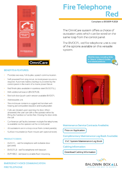 OmniCare fire telephone - slot lock