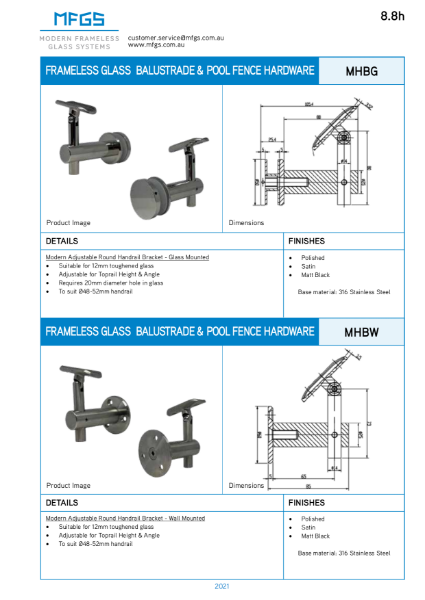 Round Handrail Brackets