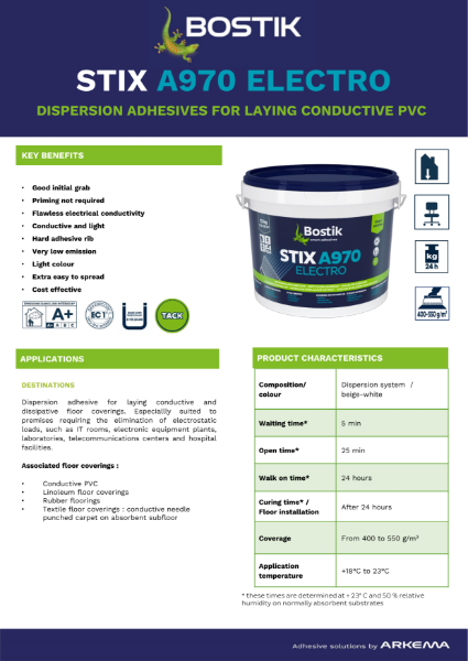 Bostik Stix A970 Electro Technical Data Sheet