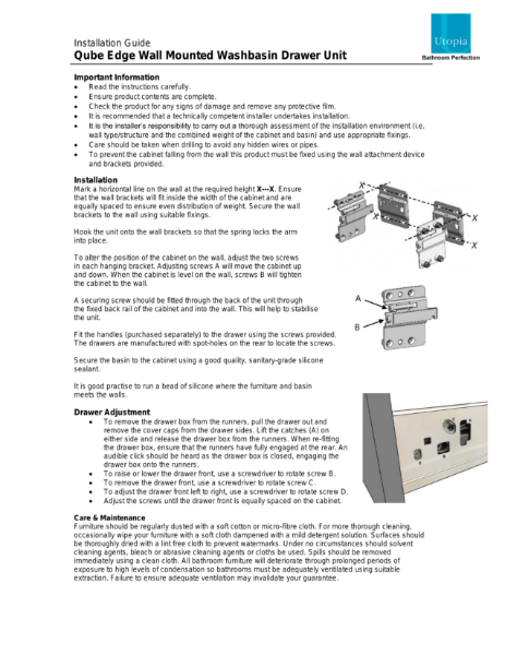 Qube Edge washbasin unit