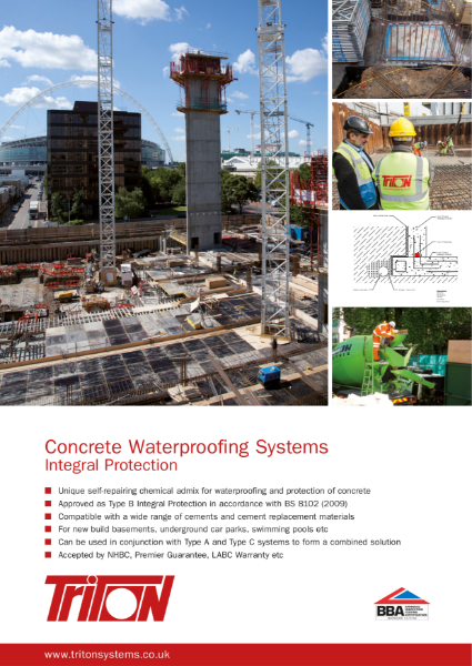 Triton Systems Type B Structural Waterproofing (watertight concrete) brochure