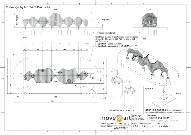 Climbslide 10.0 D Drawing Foundation Plan