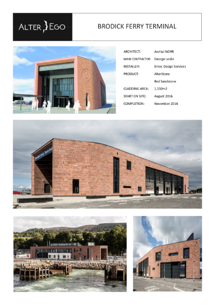 Stone Cladding - Brodick Ferry Terminal, Isle of Arran - Sandstone