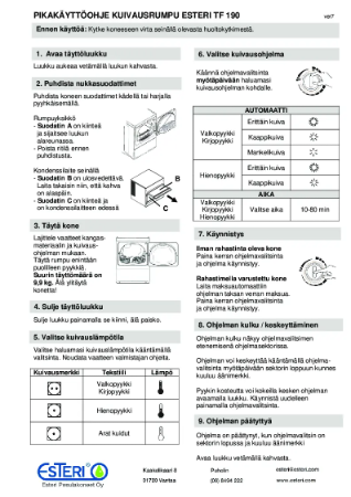 Esteri TF190-1A käyttöohje