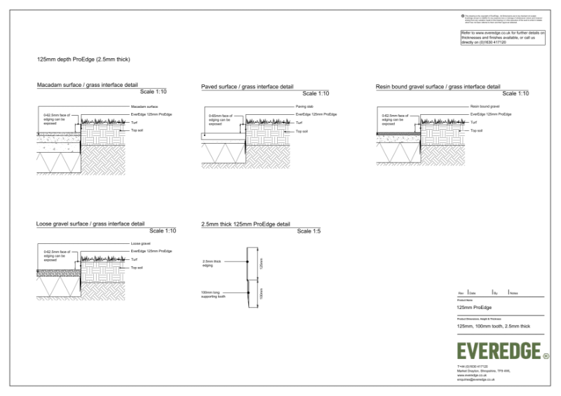 EverEdge ProEdge 125mm Edging CAD Drawing