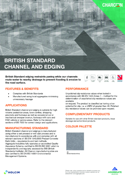 British Standard Channel & Edging TDS