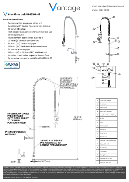 Product Data Sheet - VP631BR-12