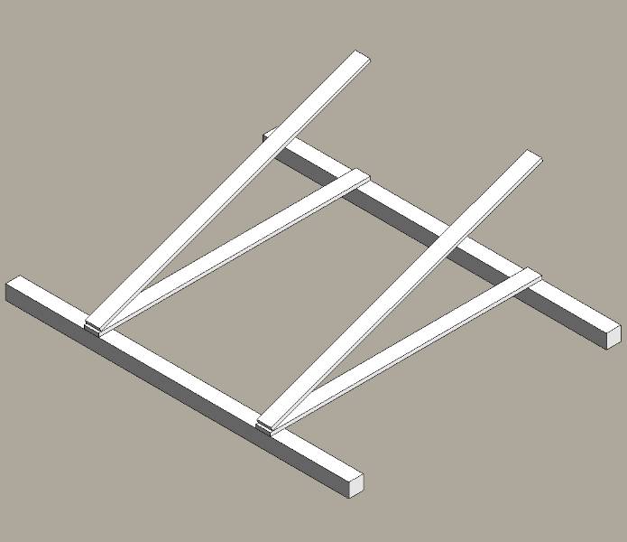 Free standing mounting frame for solar modules