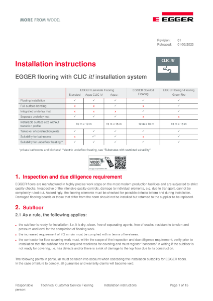 Guide - Installation Instructions CLIC it! Flooring