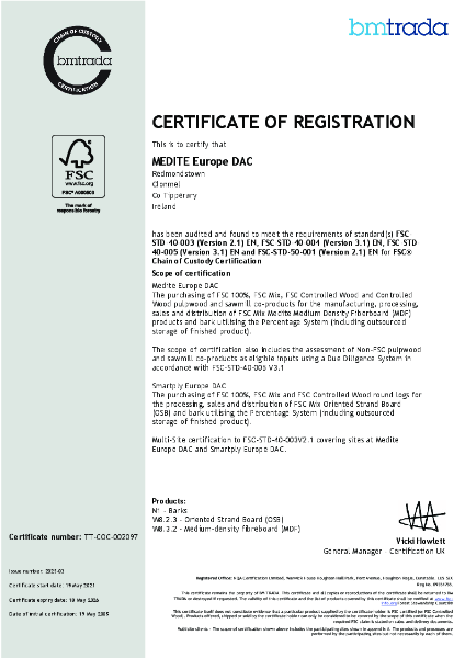 MEDITE FSC CERTIFICATE