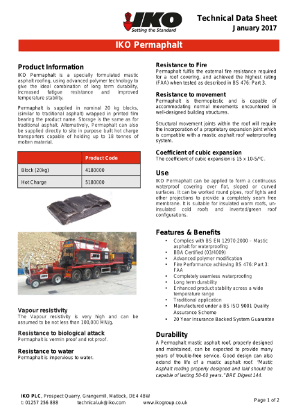 IKO Permaphalt Technical Data Sheet