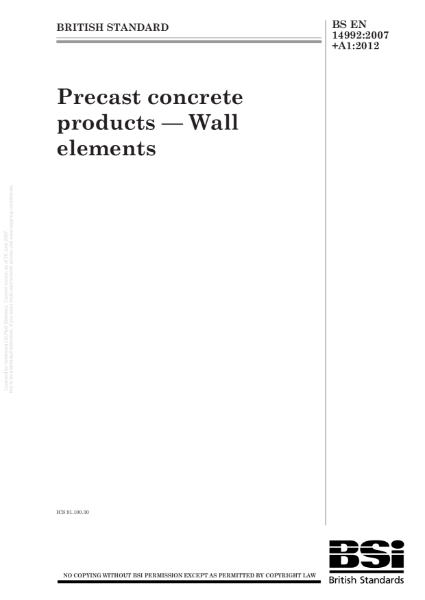 GRC/GFRC Facades – BS EN 14992:2007+A1:2012 Precast concrete products - Wall elements