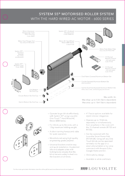 System 55® Motorised Technical Specification