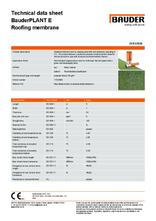 BauderPLANT E Root Resistant Capping Sheet
