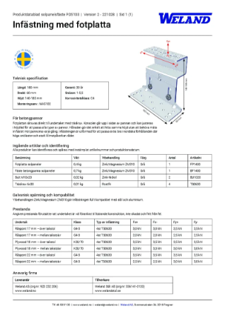 PD5103 Betongfäste Fotplatta