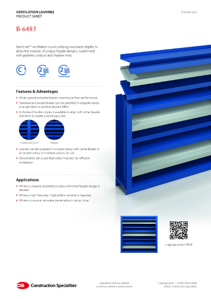 CS B-6485 Ventilation Louvre Product Sheet (02.25)
