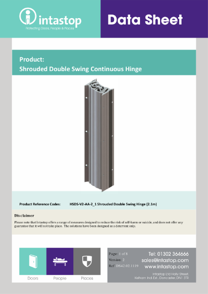 Data Sheet - Shrouded Double Swing Hinge