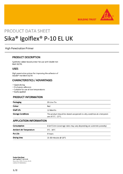 Sika® Igolflex P-10 EL UK