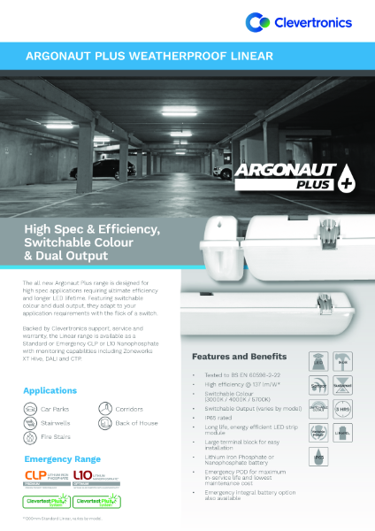 Argonaut Plus Weatherproof Switchable Colour Luminaire - Product Catalogue