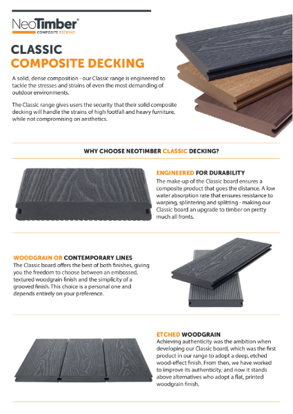 NeoTimber Classic Composite Decking Technical Specifications