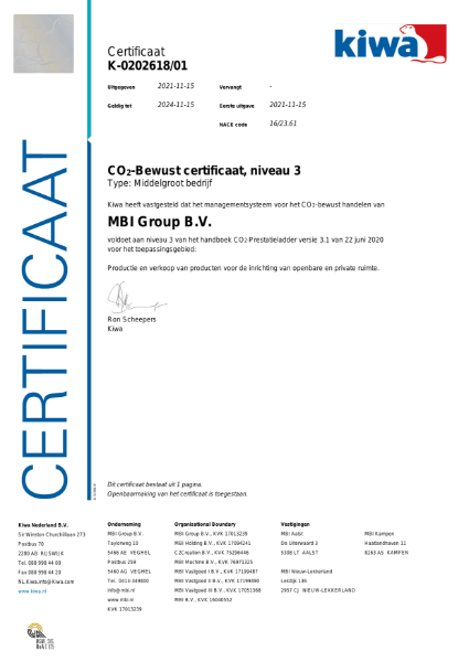 KIWA C02 Aware Certificate, Level 3