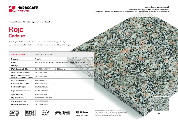 Rojo Cadalso Hardscape Datasheet | Hardscape Products Ltd | NBS Source