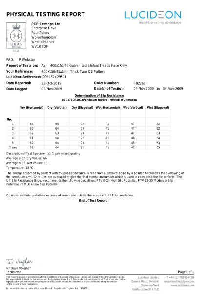 Type O2 slip test - PTV