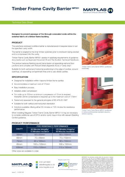 MP551 - TIMBER FRAME CAVITY BARRIER