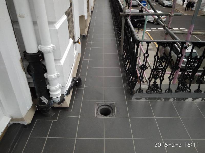 Balcony Terrace Warm Roof - WestWood Wecryl Tile Effect - Liquid Applied Warm Roof System