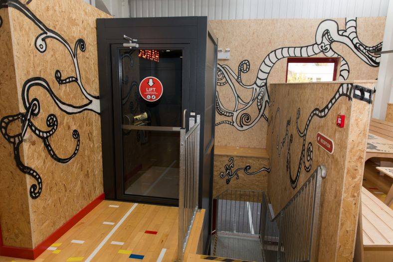 Stannah platform lift – a good sport in Devon trampoline park