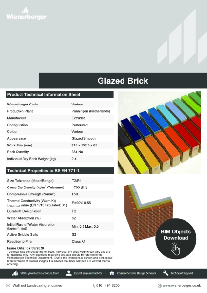 Glazed Brick Data Sheet