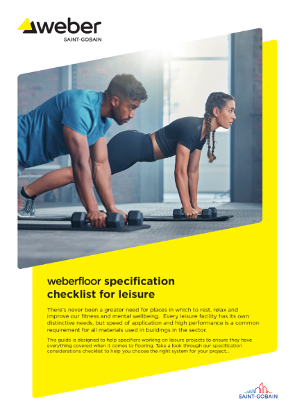 weberfloor specification checklist for leisure