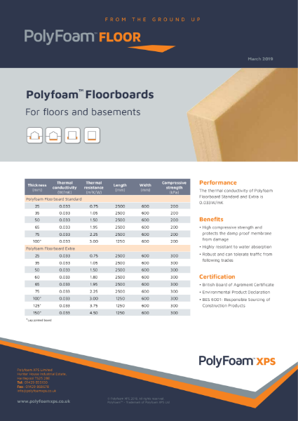 Polyfoam Floorboard Standard and Extra