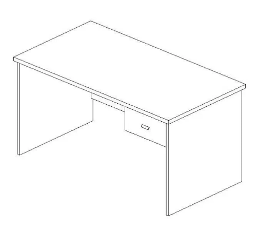 Skrivbord med låda 