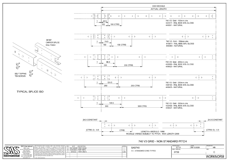 SAS740 Standard Grid Types