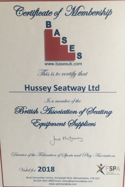 British Association of Seating Equipment Suppliers Certificate