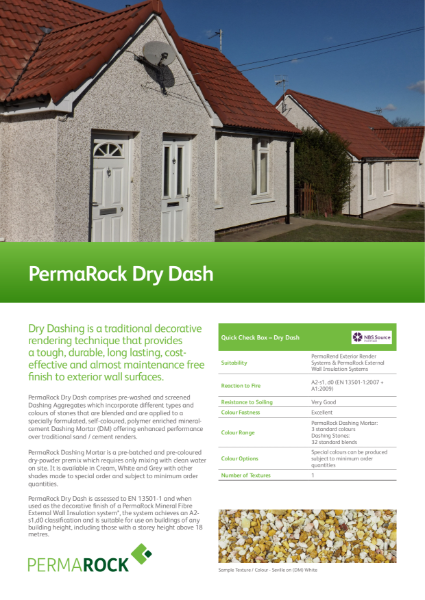 PermaRock Dry Dashing Aggregate / Stone (tough, durable, long lasting, cost-effective and almost maintenance render finish)