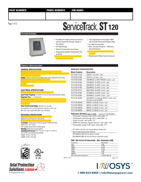 ST120 Datasheet