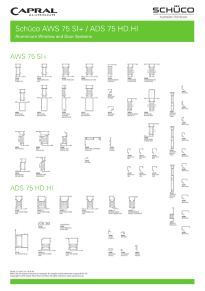 Extrusion Wall Chart Schuco AWS ADS 75 1911