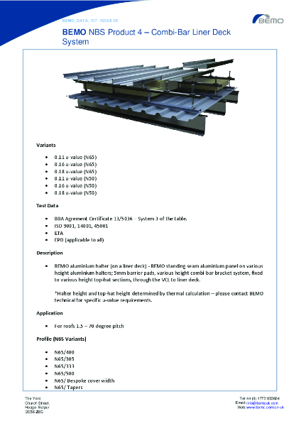 BEMO Combi-Bar Liner Deck System