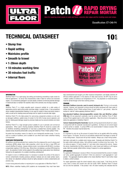 Patch IT Technical Datasheet