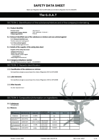 The Goat 18kg - Safety Data Sheet