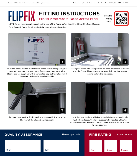 Fitting Instructions - Flipfix Plasterboard