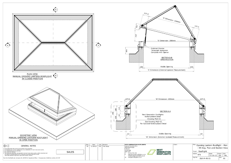 Opening Pyramid Rooflight - Manual