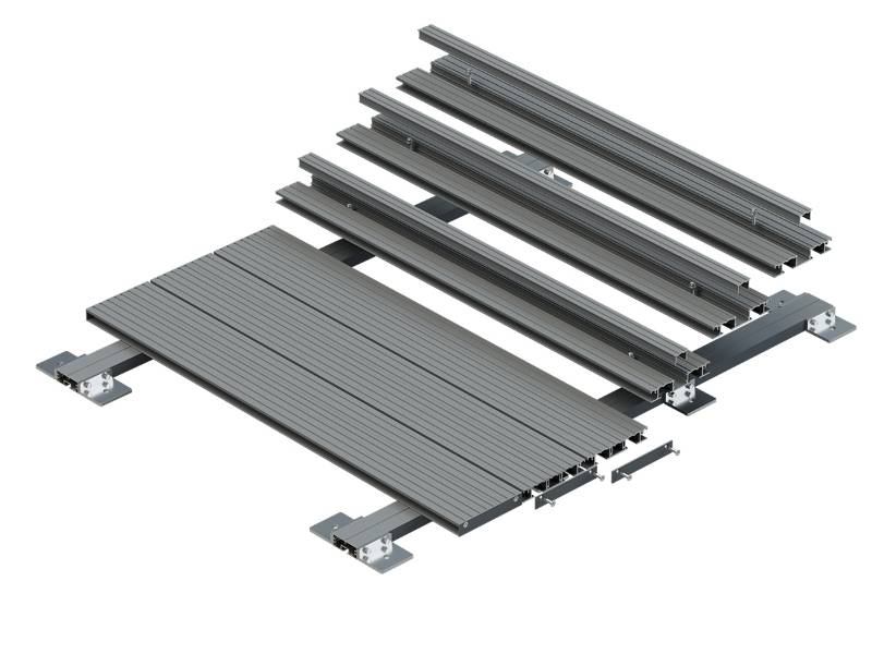 AliDeck Aluminium Decking System 6 - Complete Non-combustible Decking Solution - 800mm Board Span - 300mm Joist Span - 40mm Build-Up