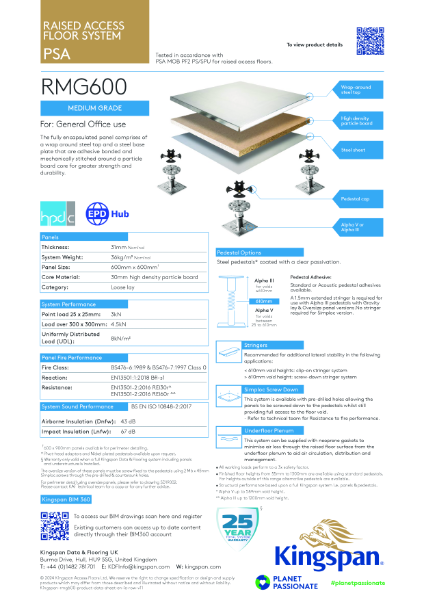 Kingspan RMG600 Product Datasheet (IE)