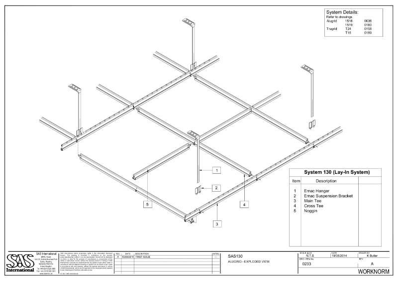 SAS130 Alugrid Exploded View