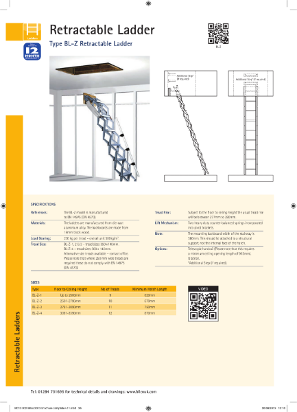 TYPE BL-Z Retractable Ladder