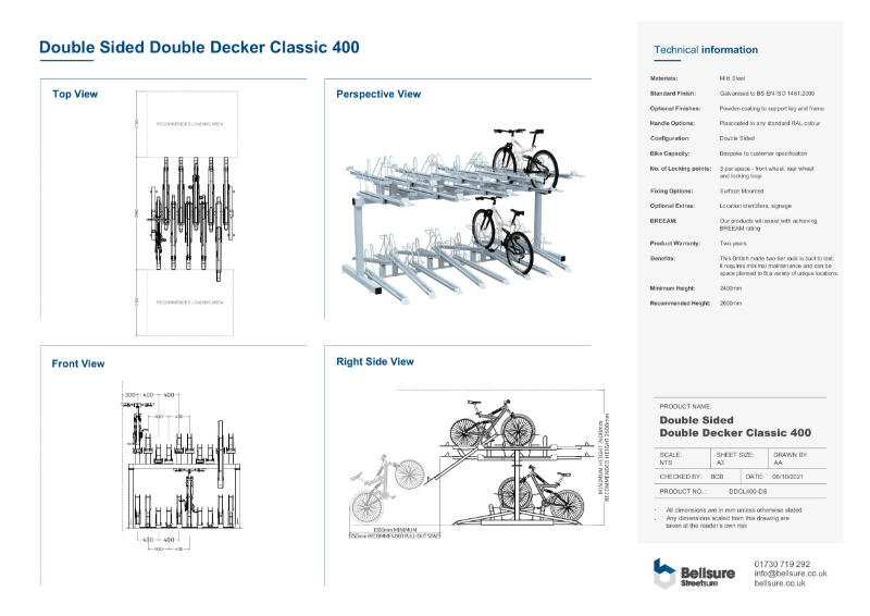 Double Sided Double Decker 400 Technical Sheet